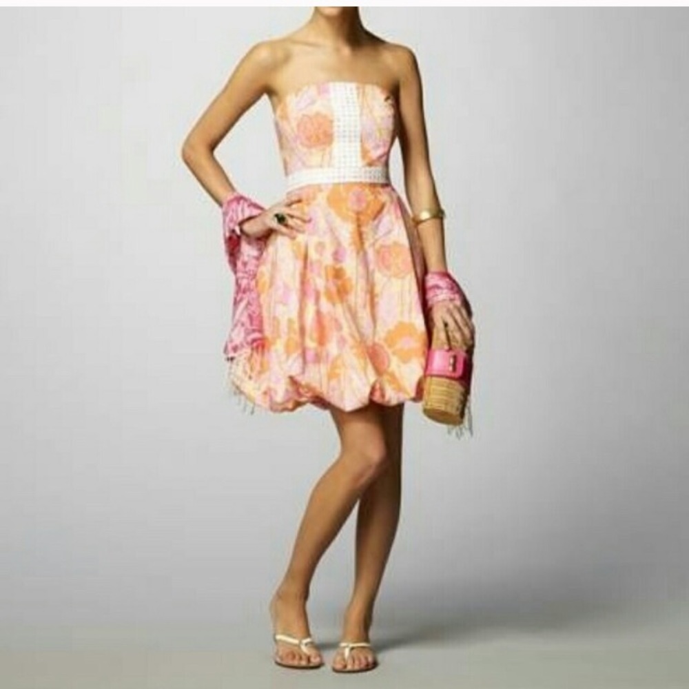 Lilly Pulitzer Regency Bubble Hem Strapless Dress